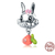 Charm LAPINE ET SA CAROTTE - Argent S925 - Style Pandora - charm lapin compatible pandora - pour bracelet - pendentif lola bunny - pendentif lapine
