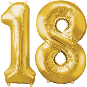 Ballon chiffre 18 pour décoration d'anniversaire REF/BALMMC0