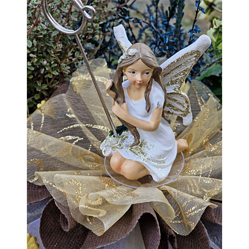 Fee fairy or porte photos marque place figurine bapteme mariage communion dragees deco cadeau