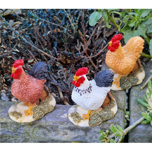 Coq miniature figurine theme agriculture ferme decoration loisirs creatifs
