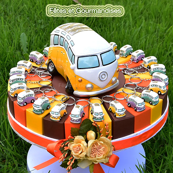Combi Volkswagen Gateau 24 Parts A Remplir De Dragees Bonbons Chocolats Pour Bapteme Mariage Communion Contenants Contenants Gateau Fetes Et Gourmandises
