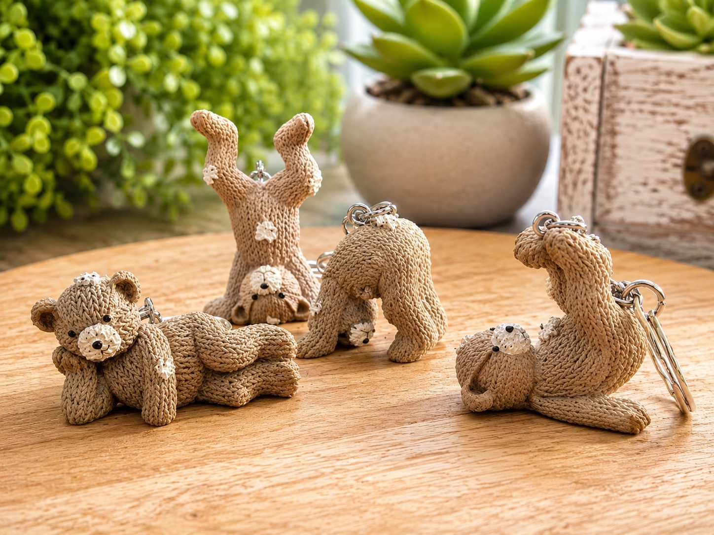 figurine porte clef ourson pour bapteme naissance