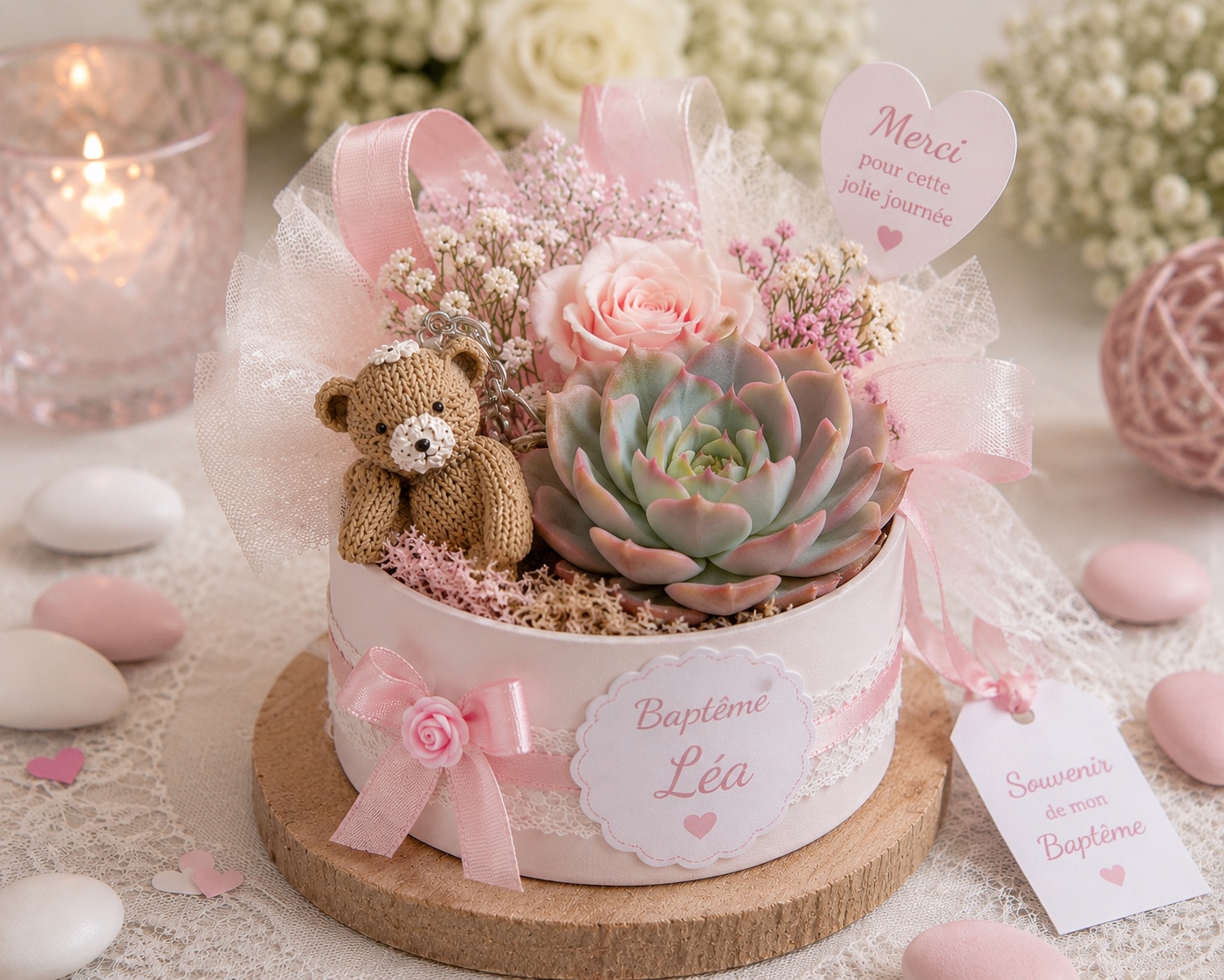 ourson porte clef pour bapteme naissance ou dragees