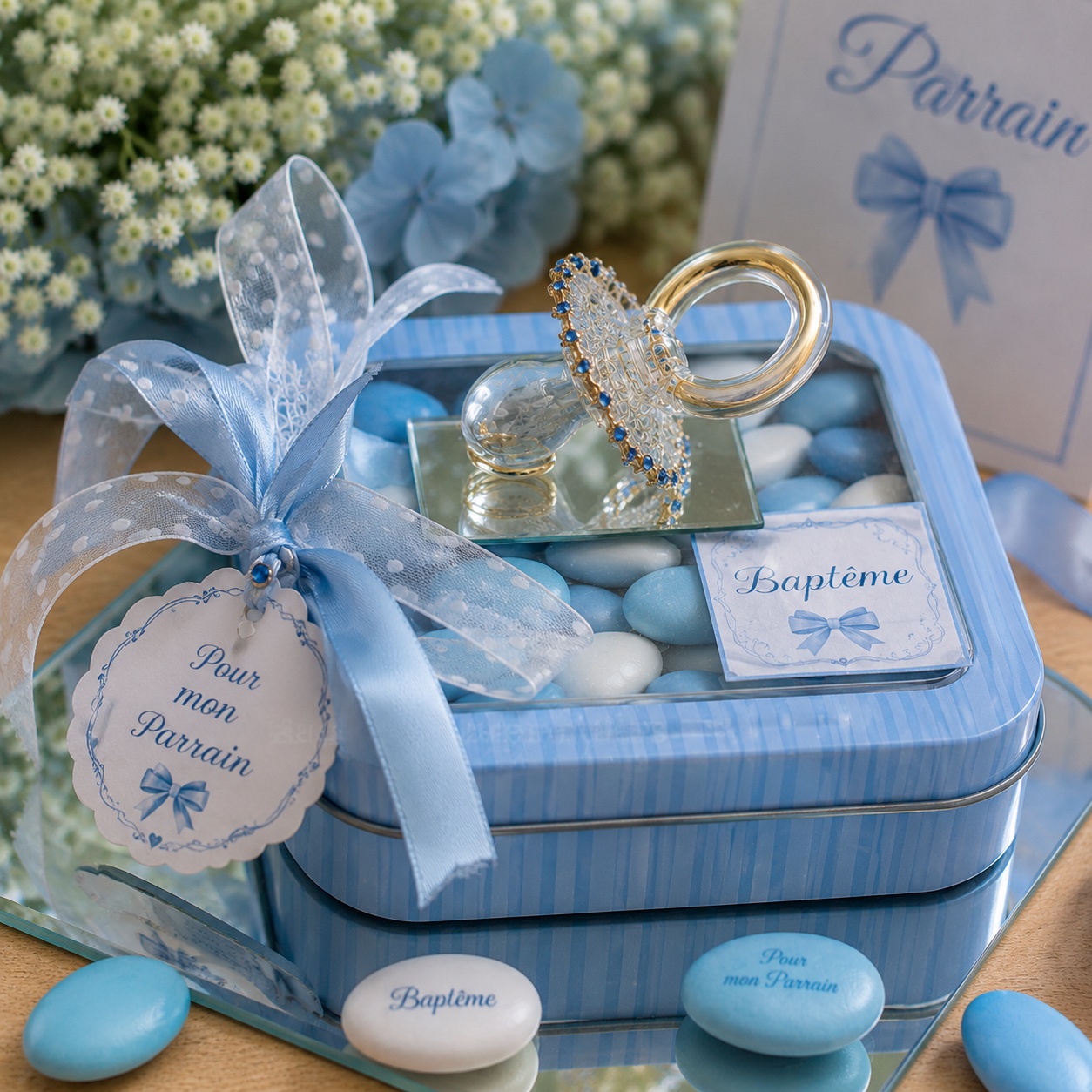 tetine en verre pour bapteme naissance