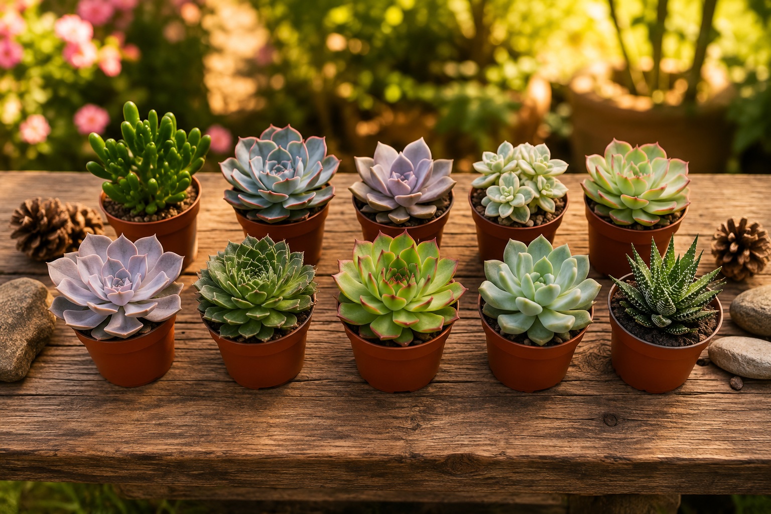 lot de 10 plantes succulentes