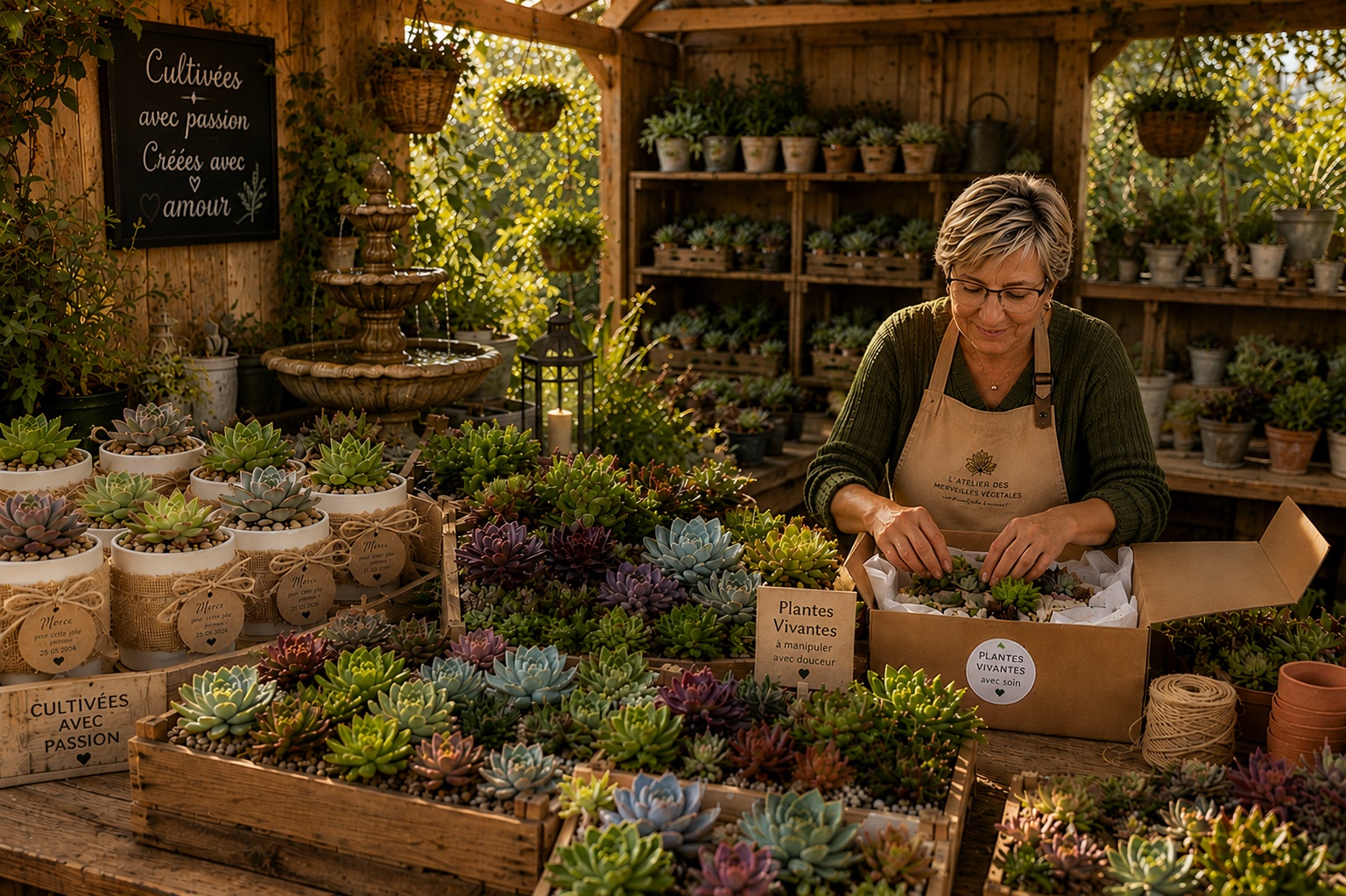 l atelier des merveilles vegetales preparation des colis de succulentes