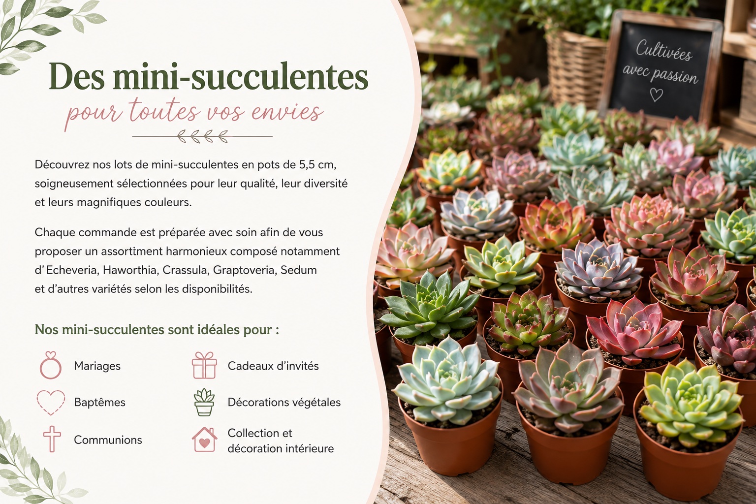 lots de mini succulentes l atelier des merveilles vegetales