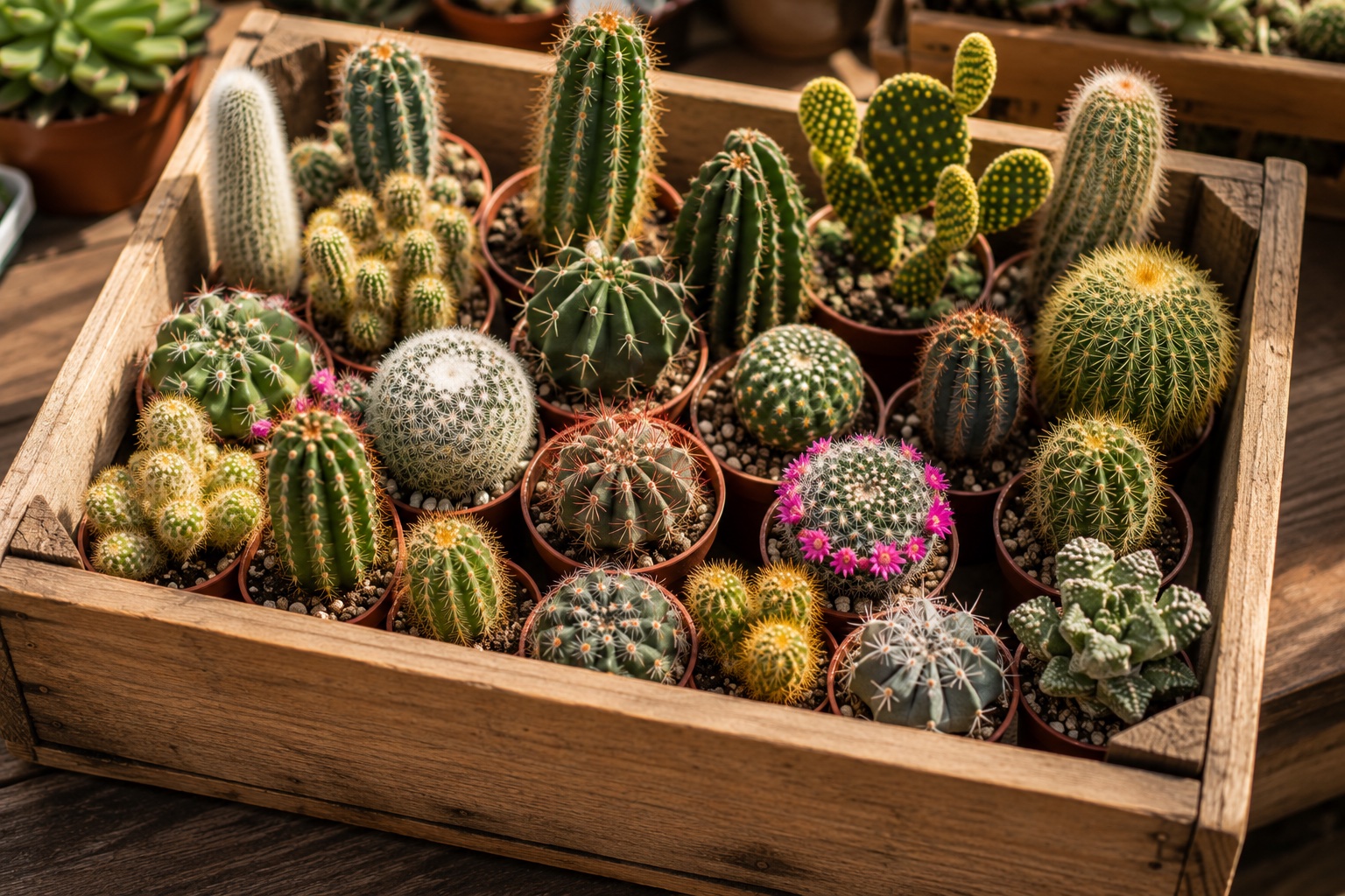 cactus de diverses varietes pour terrarium ou decoration jardin sec