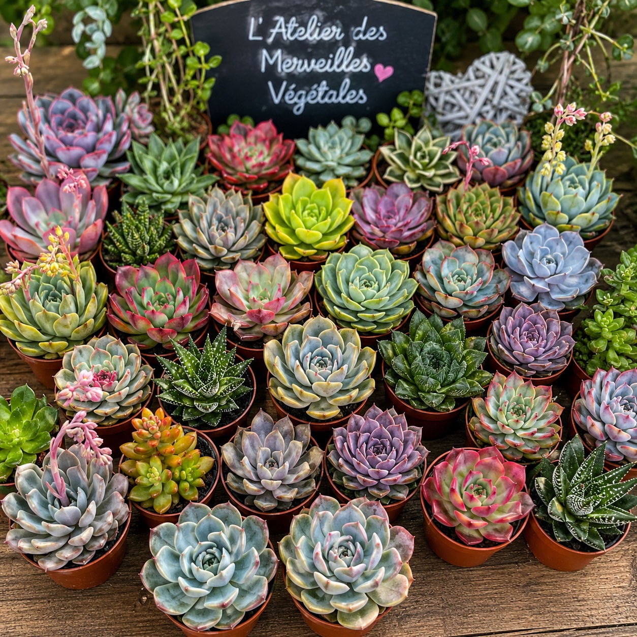 grand choix de succulentes chez latelier des merveilles vegetales