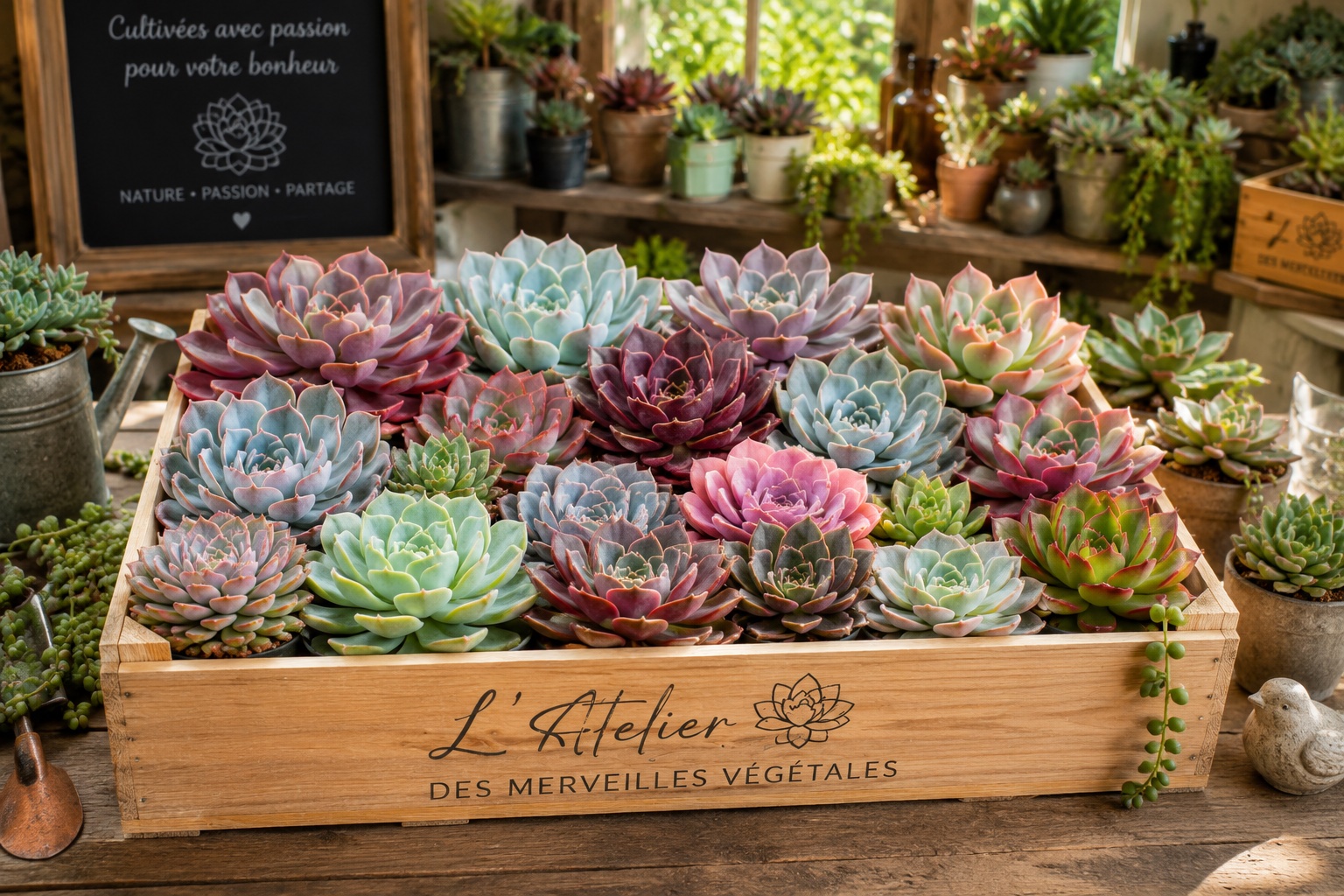 mélange d echeverias colorees pour collection ou cadeau