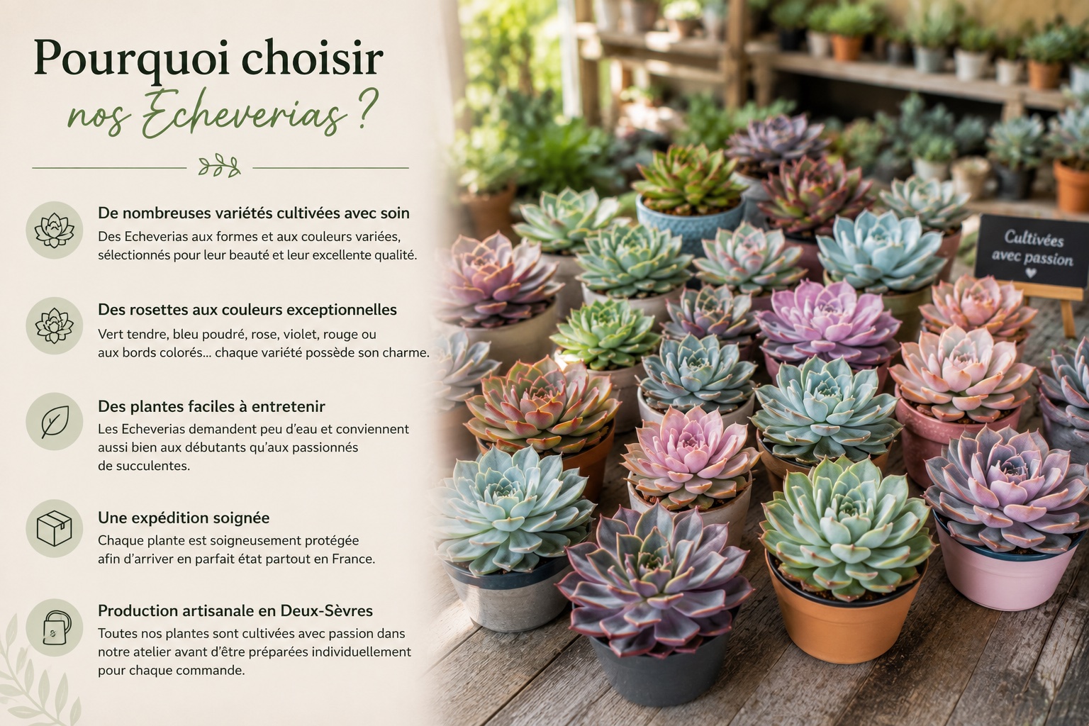 pourquoi choisir nos plantes succulentes echeverias
