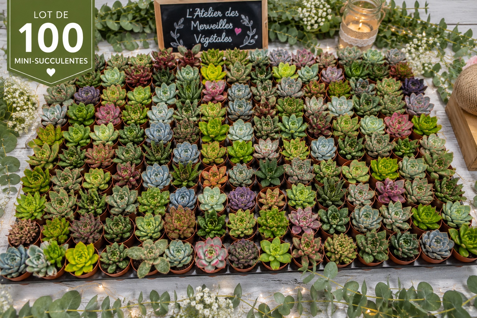 lot de 100 mini succulentes pour toutes occasions 2