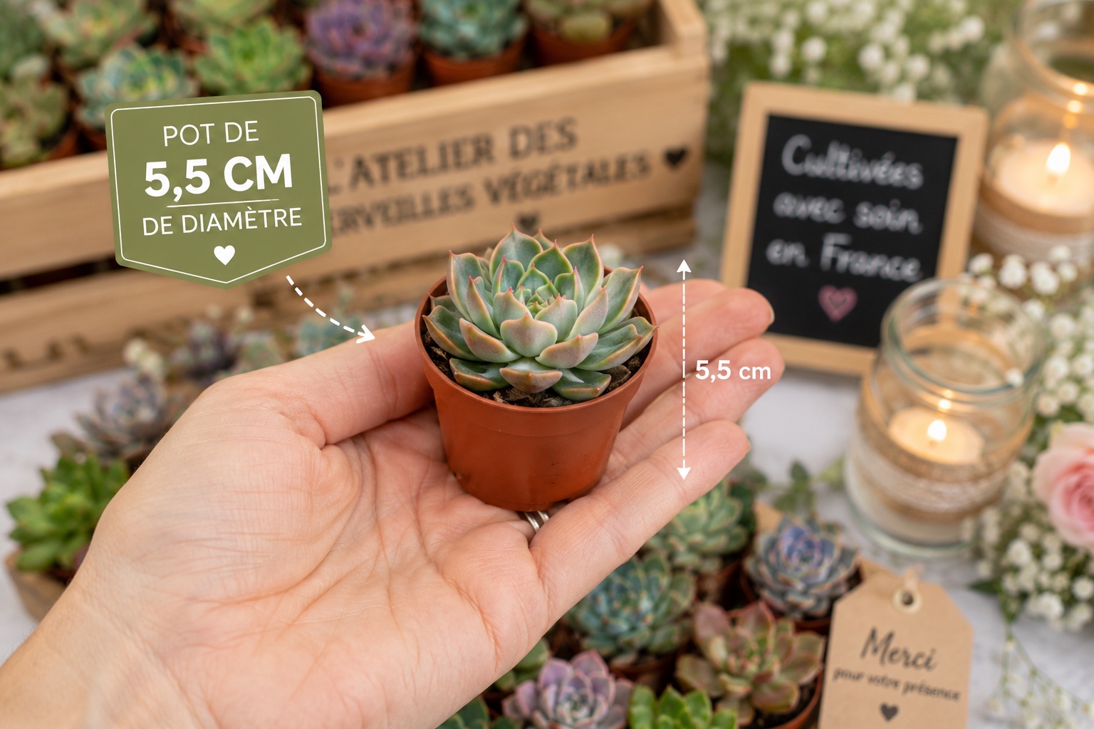 mini succulente pour terrarium ou compositions florales