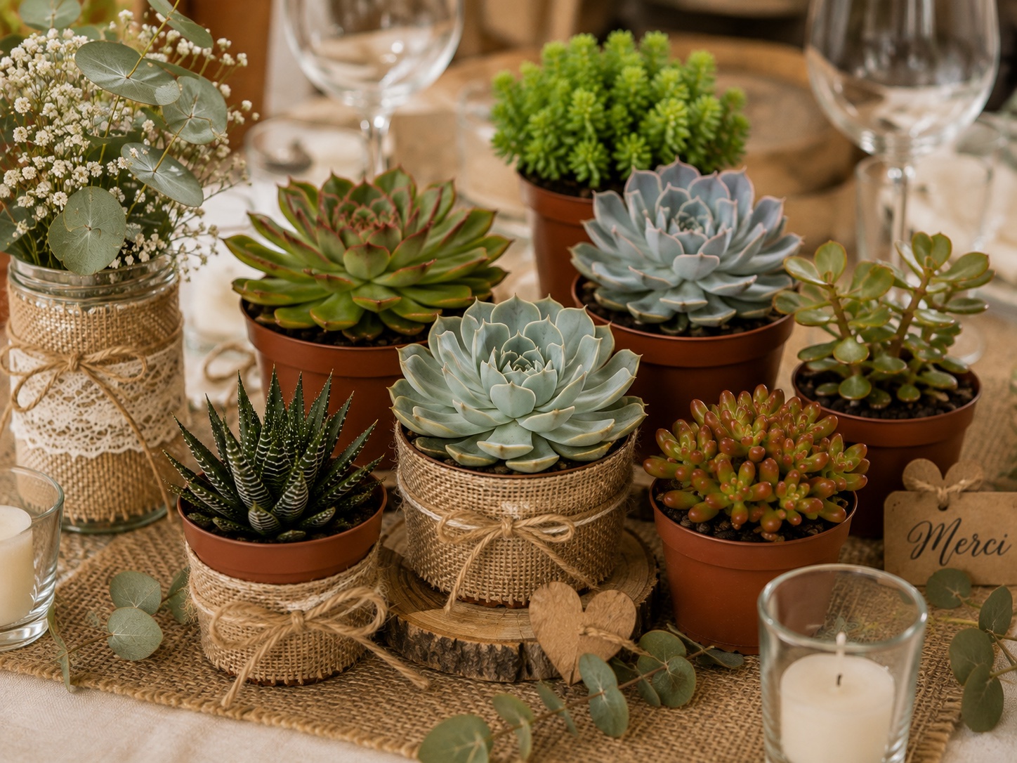 grandes succulentes pour offrir aux invites mariage bapteme