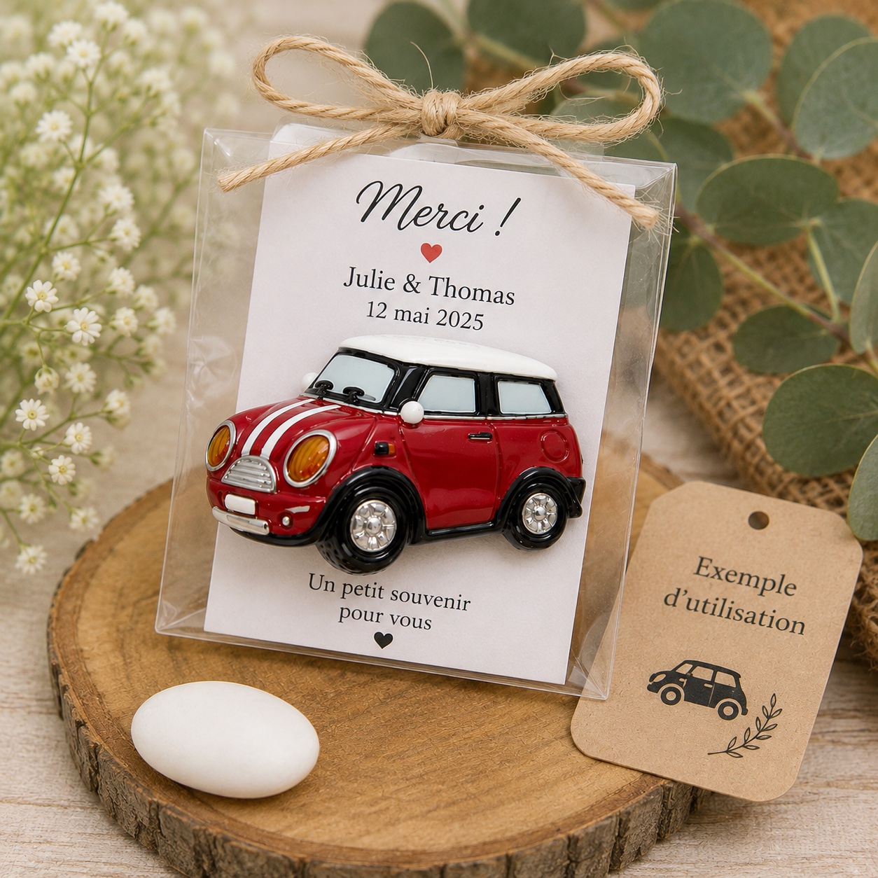 mini cooper aimant figurine pour mariage bapteme communion
