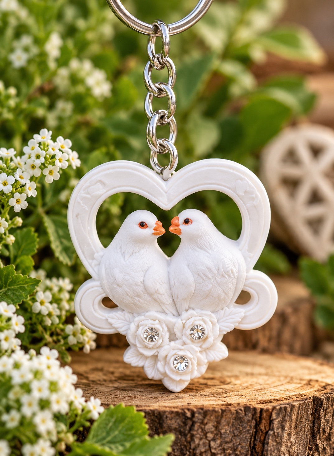 porte cle colombes pour mariage fiancailles
