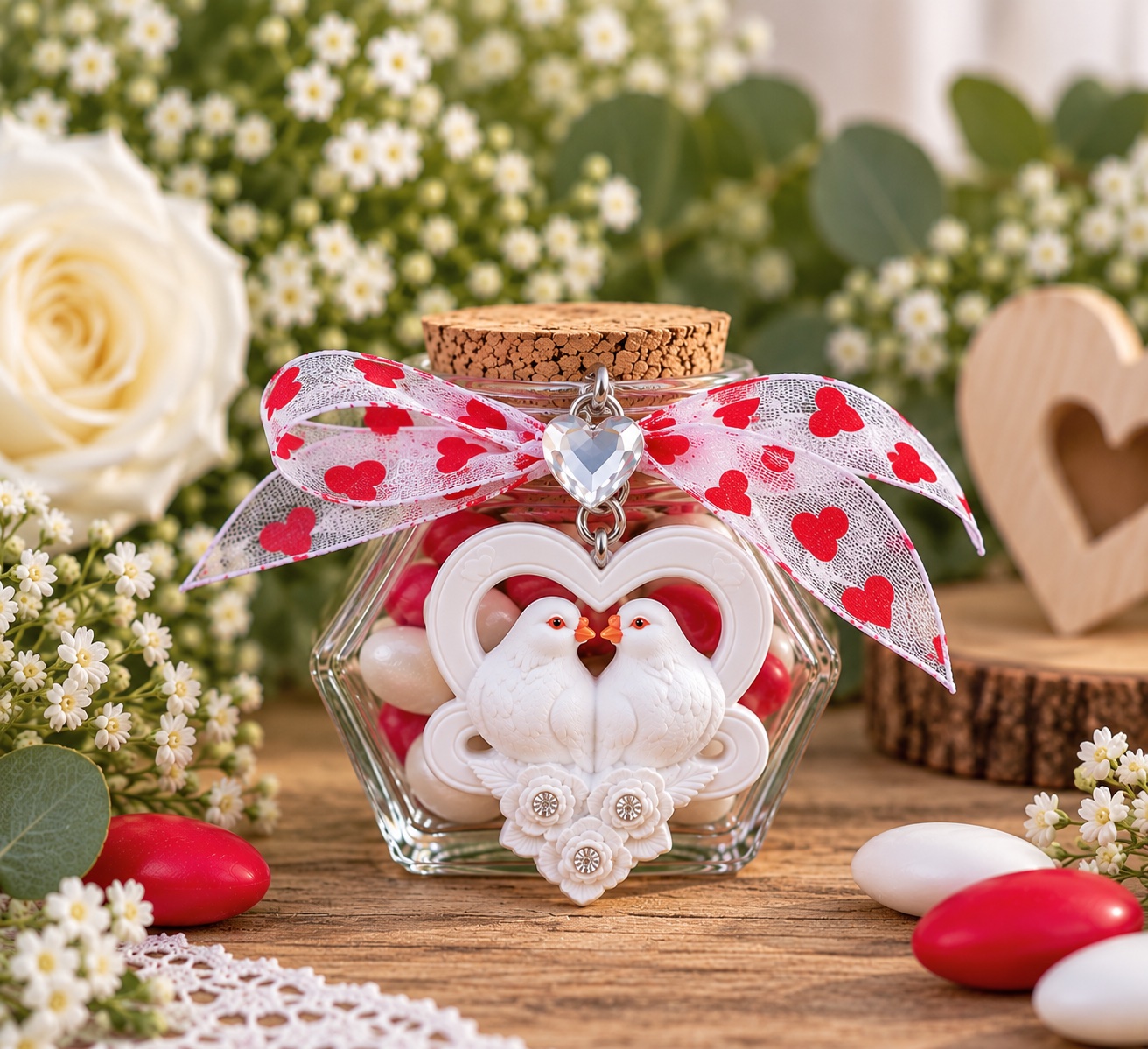 porte clef colombes decoration mariage fiancailles