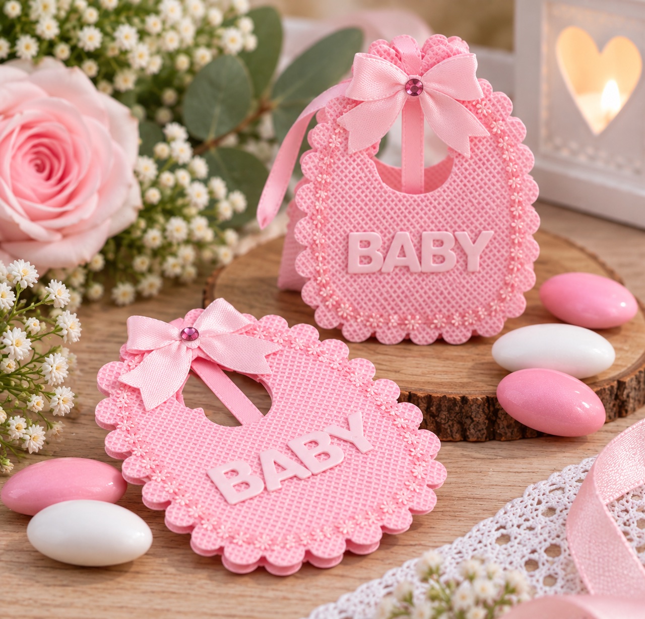bavoir pochon pour dragees bapteme naissance
