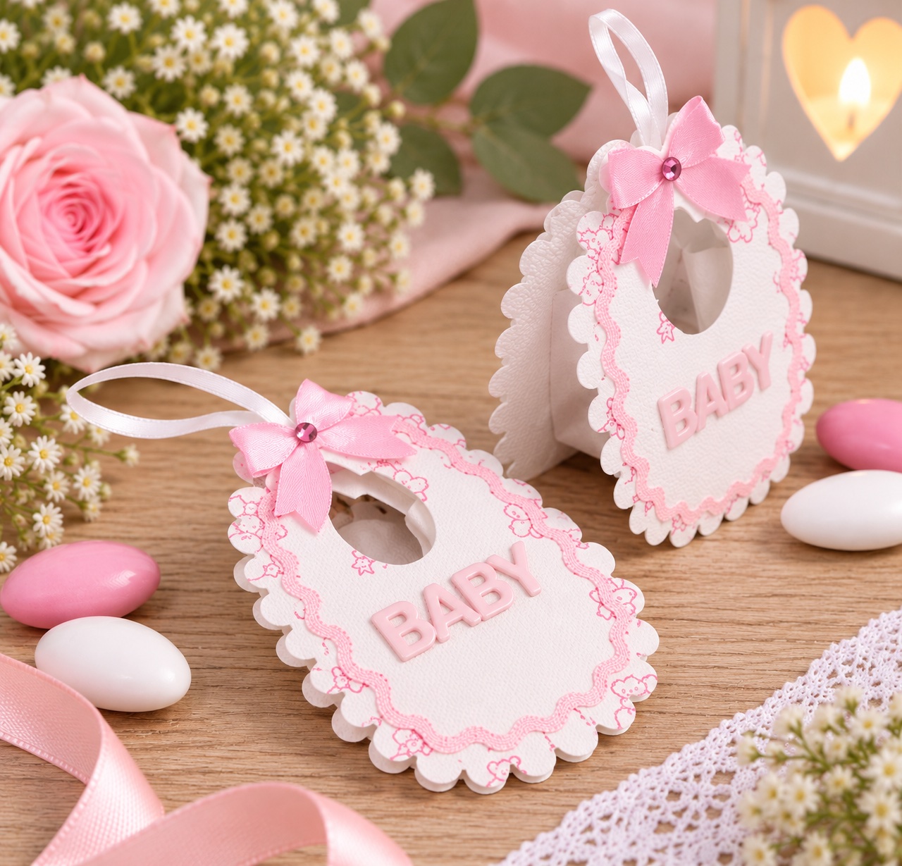 bavoir pour dragees bapteme naissance baby shower