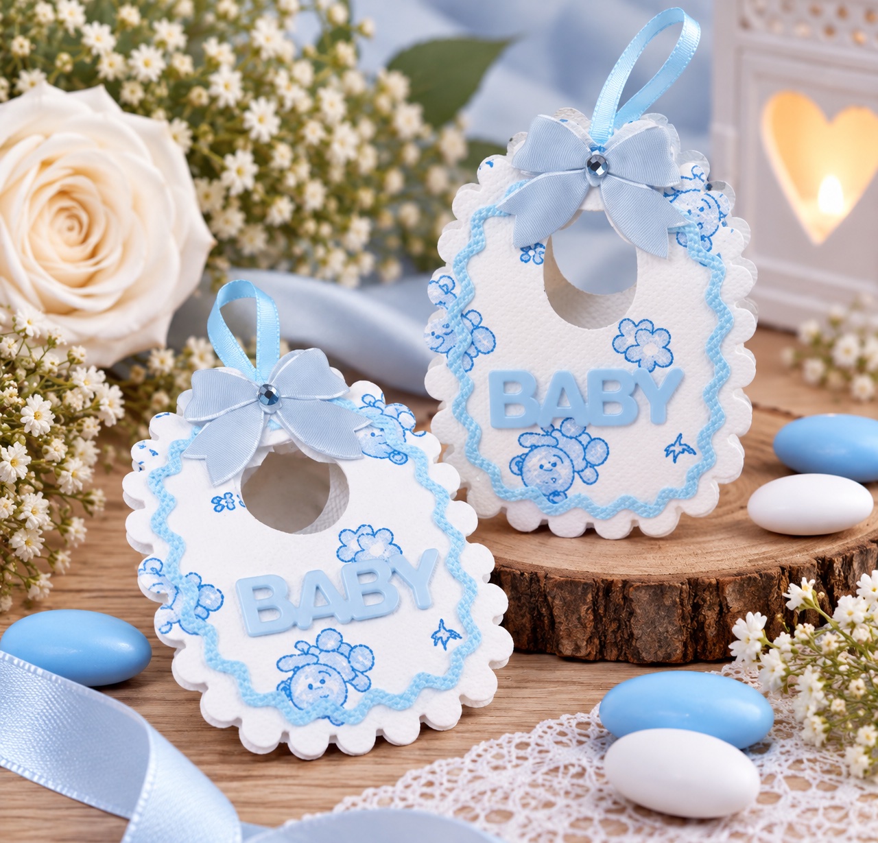 Bavoir baby garcon pour dragees baby shower