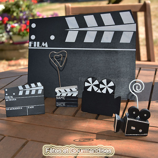 Cinema Camera Clap Theme Hollywood Fete Anniversaire Dragees Bapteme Mariage Communion Figurines Figurines Mariage Fetes Et Gourmandises