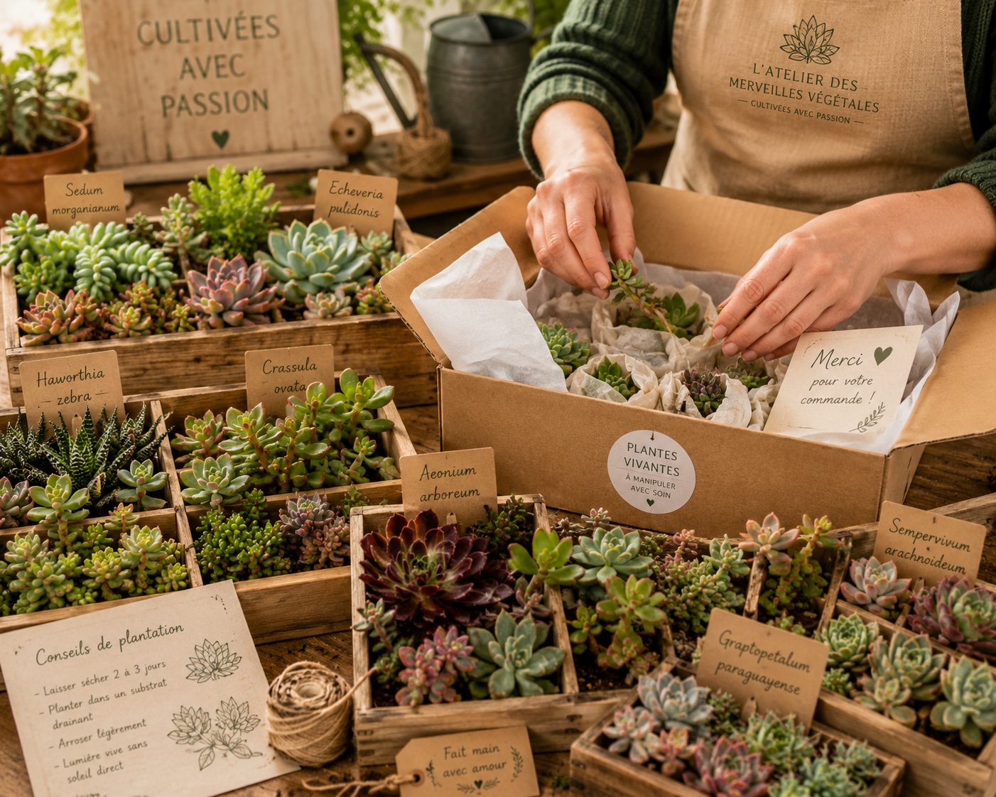 Boutures de succulentes