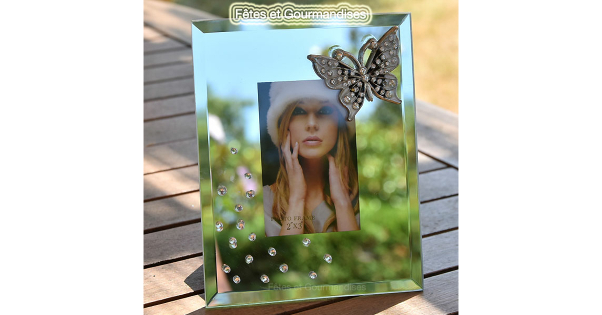 Cadre Photo Papillon Juliana Wings Of Love – 5x7 Pouces – Paillettes – Mariage