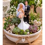 composition florale avec couple humoristique mariage
