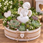 ange coeur composition florale avec succulentes