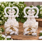 figurine ange avec coeur fleche avec dragees