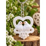 porte cle colombes pour mariage fiancailles