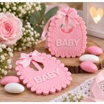 bavoir pochon pour dragees bapteme naissance