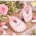 bavoir pour dragees bapteme naissance baby shower