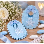 bavoir garcon contenant a dragees baby shower