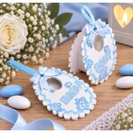 bavoir baby garcon pour dragees bapteme