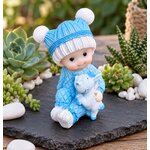 bebe avec son petit lapin figurine bapteme baby shower