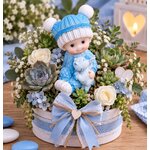 composition florale bapteme garcon baby shower