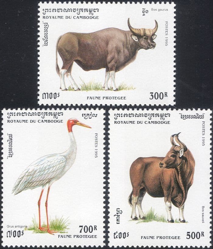 cambodia-1995-protected-animals-bison-crane-birds-ox-cattle-nature-conservation-3v-set-b8055-3640-p