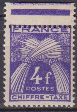 Timbre Taxe France YT N°30 - 1894 - Vert/Jaune - Neuf Avec Charnière ★ / MH