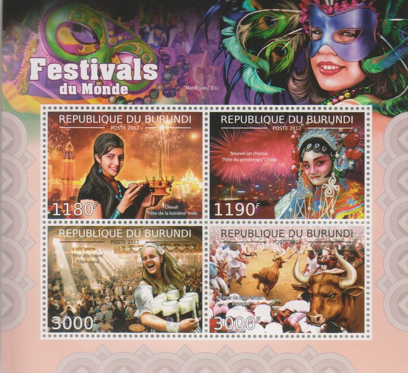 Burundi - Festivals du monde - Feuillet de 2012 neuf ** - MONDE/Timbres