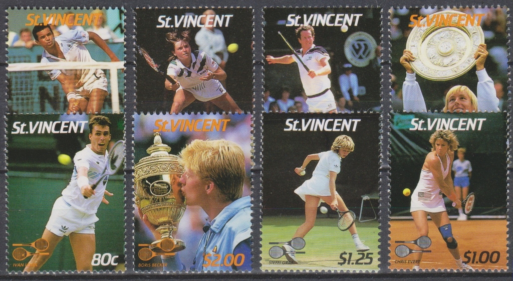 Saint Vincent Tennis yt.987/94 neufs ** de 1987 Cote €11 MONDE