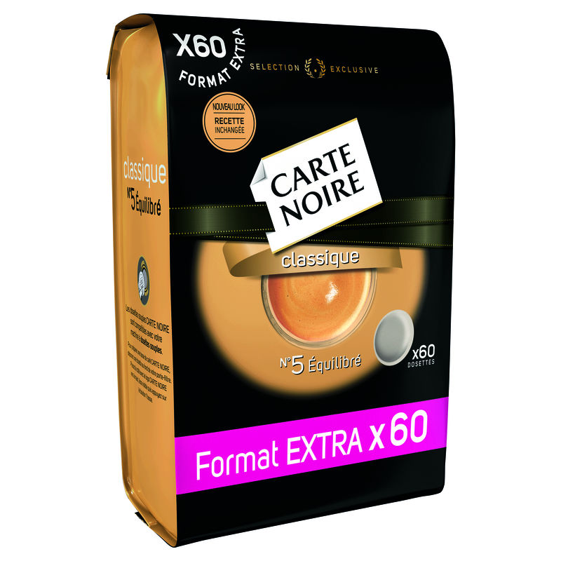 CARTE NOIRE - CAFÉ - DOSETTES - CLASSIQUE N° 5 - FORMAT EXTRA - X60 - Sweet  groceries/Cafés: dosettes, moulu, soluble; filtres à café - bestSell