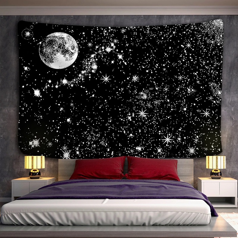 Tenture Murale Pleine Lune et Ciel Étoilé