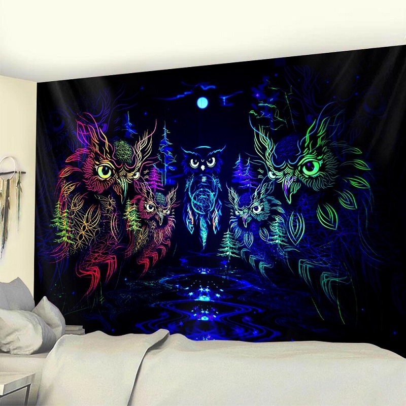 tenture murale zen hiboux