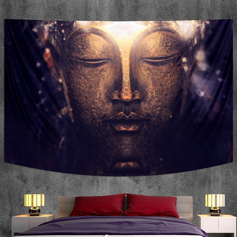 tenture murale visage bouddha zen