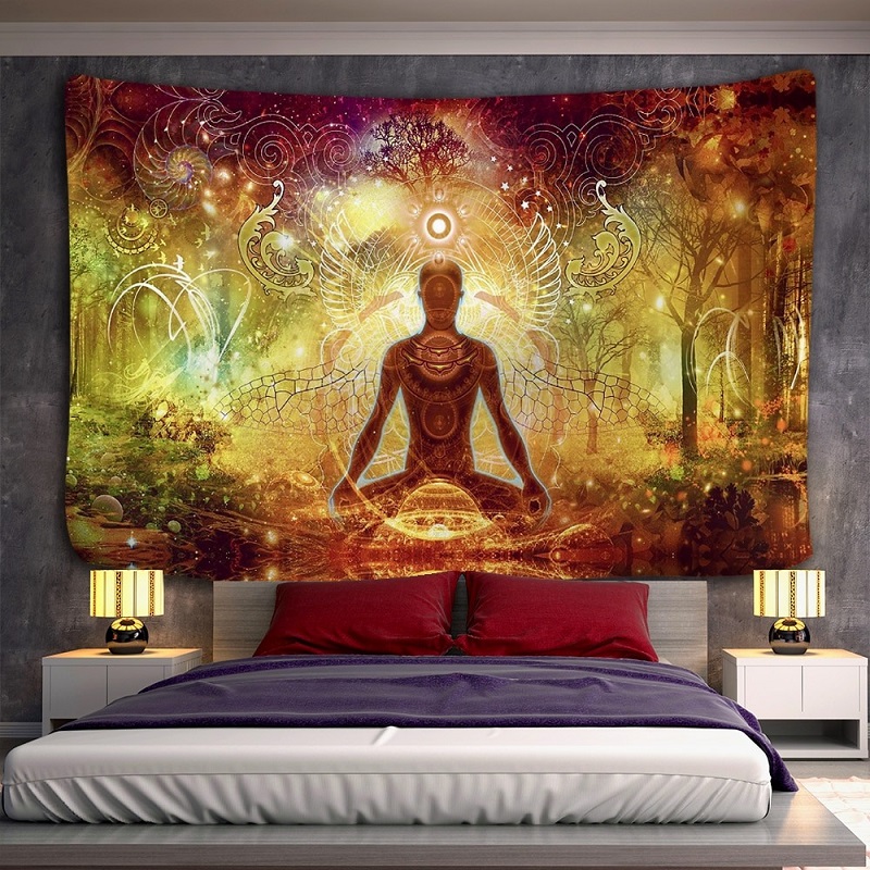 tapisserie murale yoga méditation