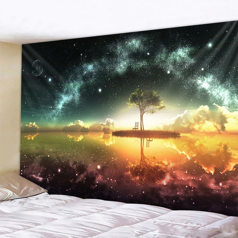 tenture zen arbre étoiles rêve