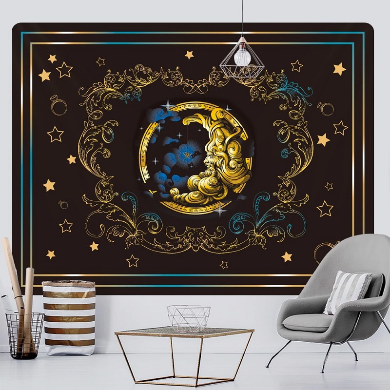 tenture décorative lune arabesques