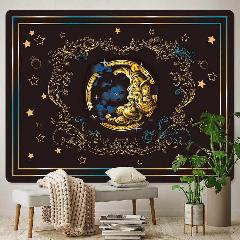 tenture murale demi-lune arabesques