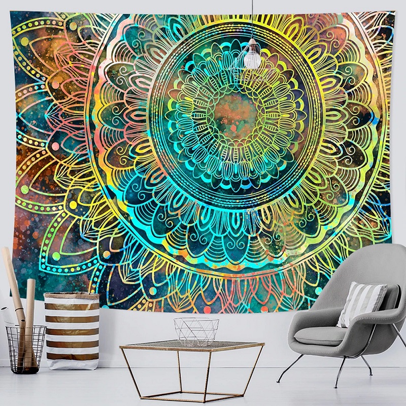tenture murale zen mandala indien fleur de vie